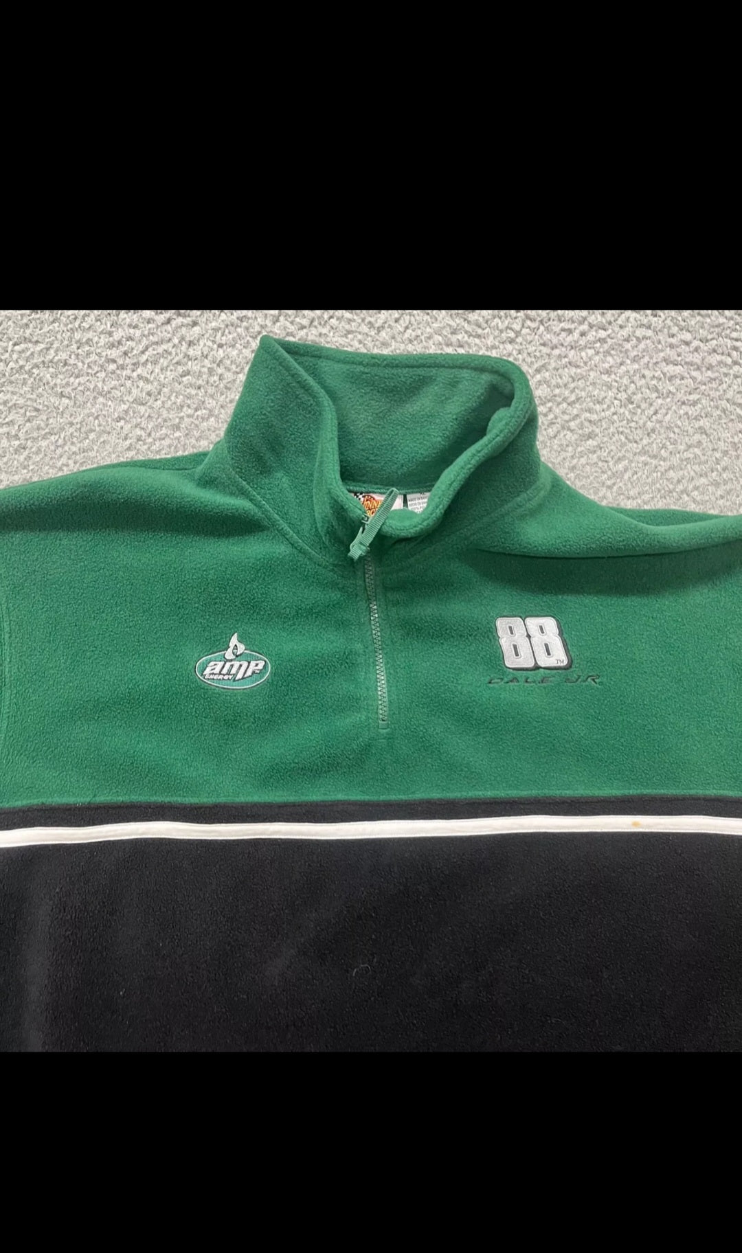 Winners Circle Pullover Mens XL Green 1/4 Zip Fleece Dale Earnhardt Jr NASCAR